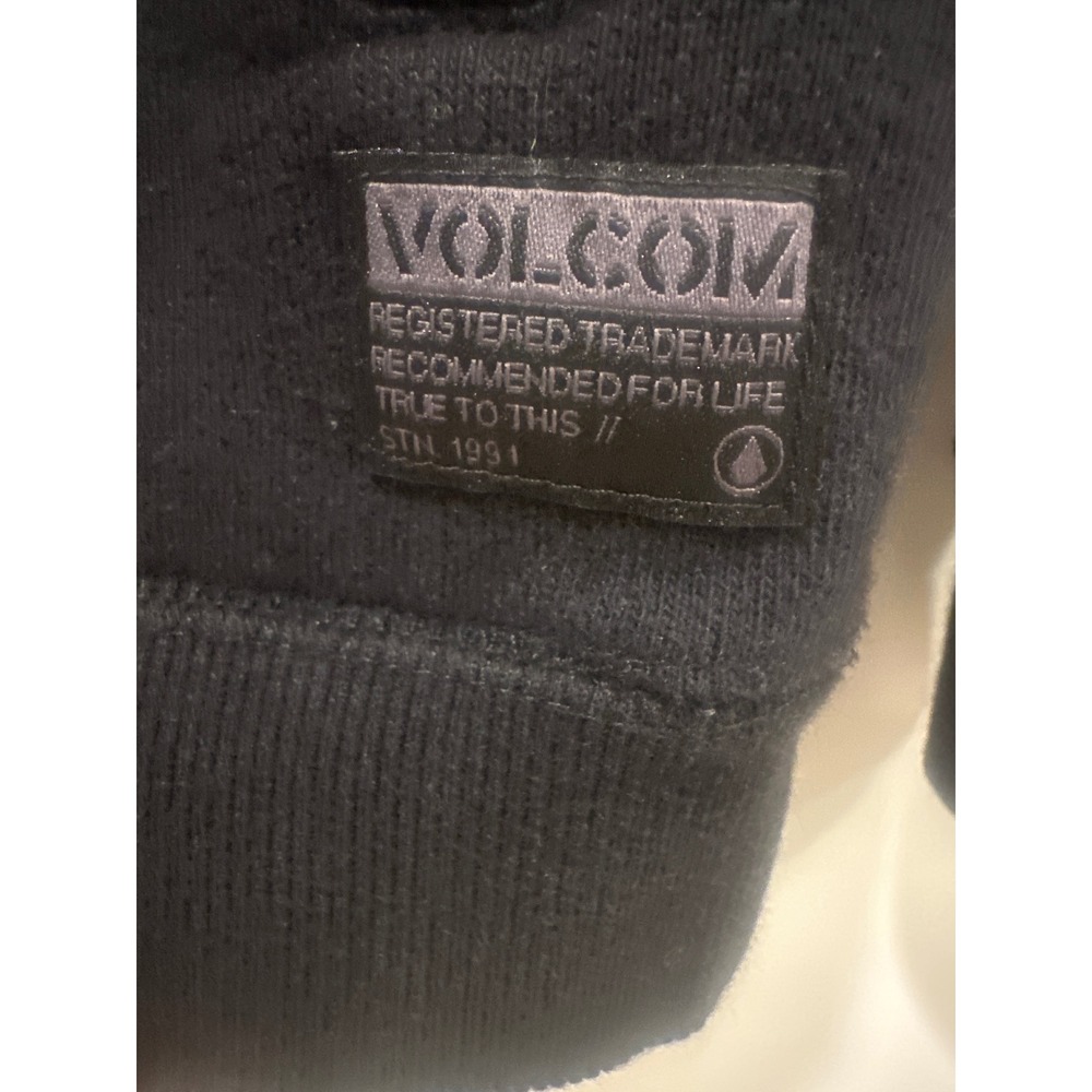 Volcom Kids Colorblock Quarter Zip sweatshirt Pullover Navy Tan Black Size L 12Y - Picture 3 of 8